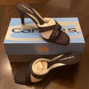 Candies Black Satin Heels